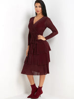 OEM Ladies Burgundy Sexy Dresses