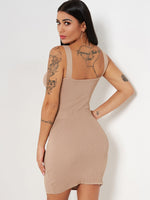 NEW FEELING Womens Beige Sexy Dresses