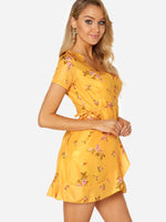 OEM Ladies Yellow Mini Dresses
