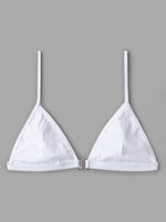 Wholesale White V-Neck Sleeveless Plain Backless Bikini Top