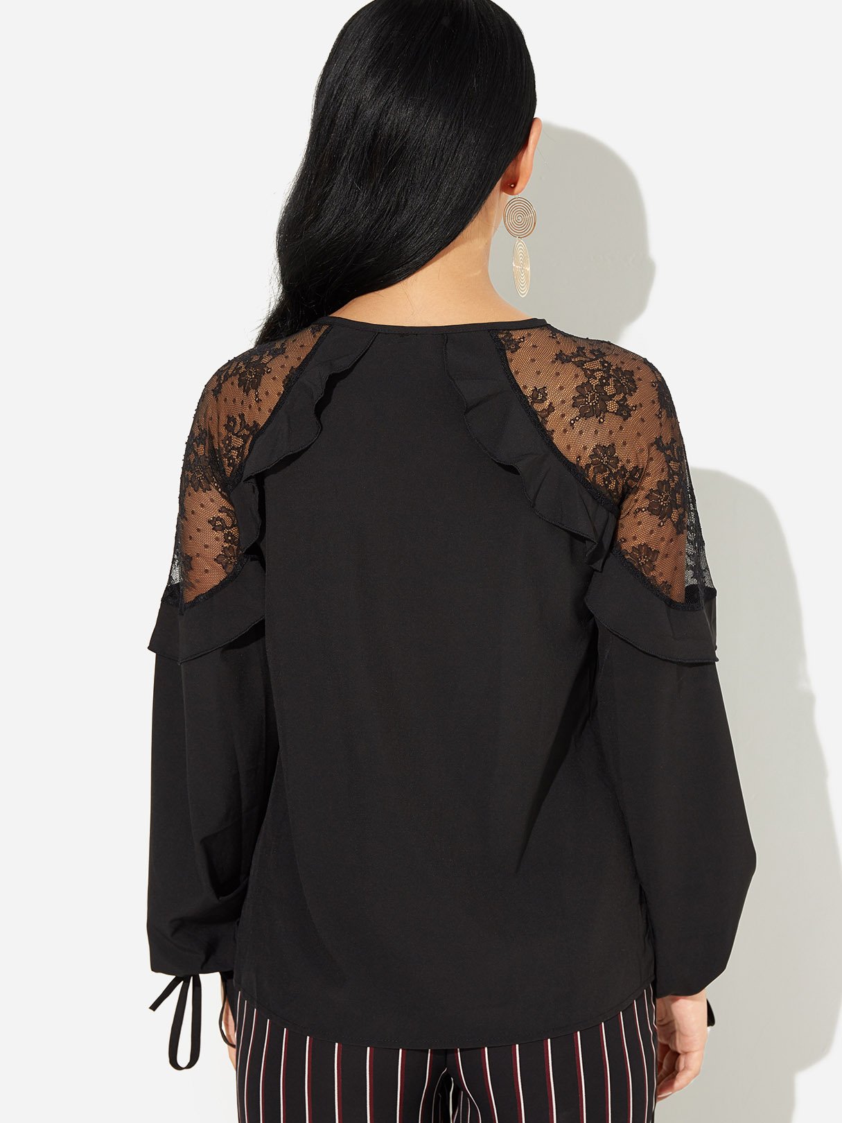 NEW FEELING Womens Black Blouses