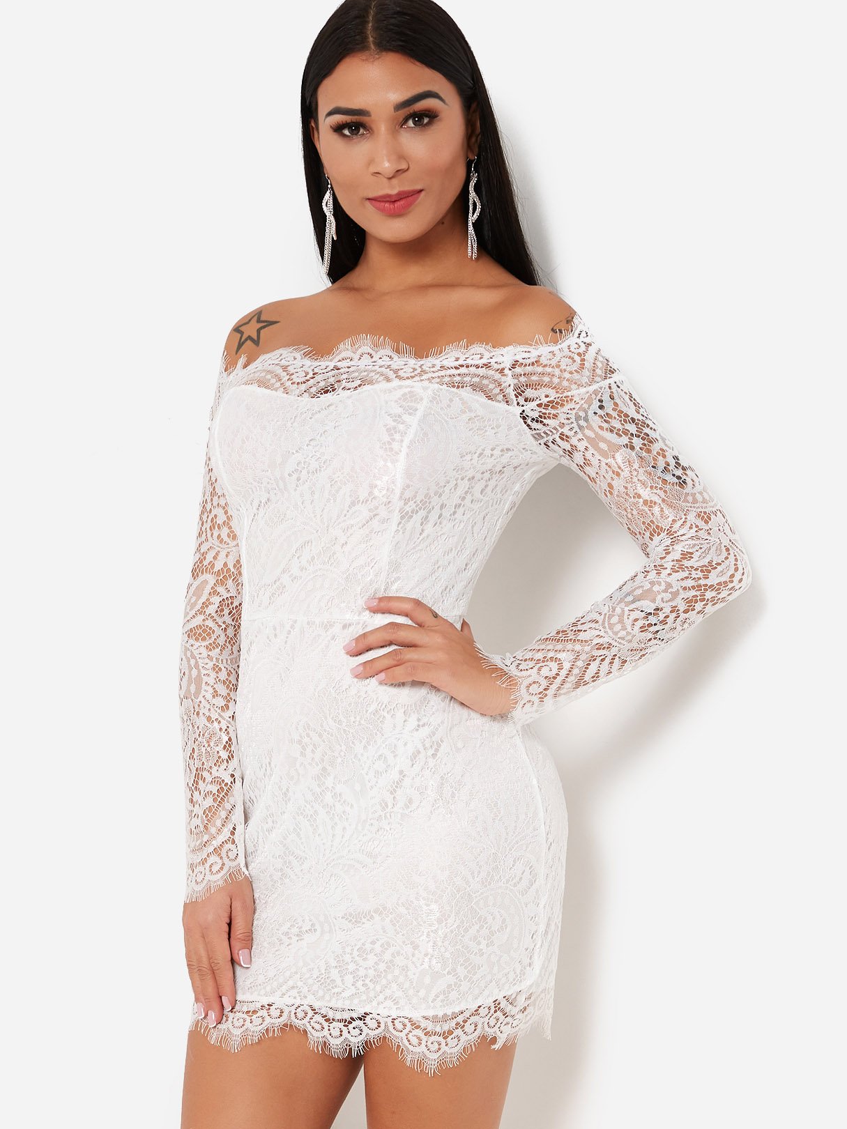 OEM Ladies White Off The Shoulder Dresses