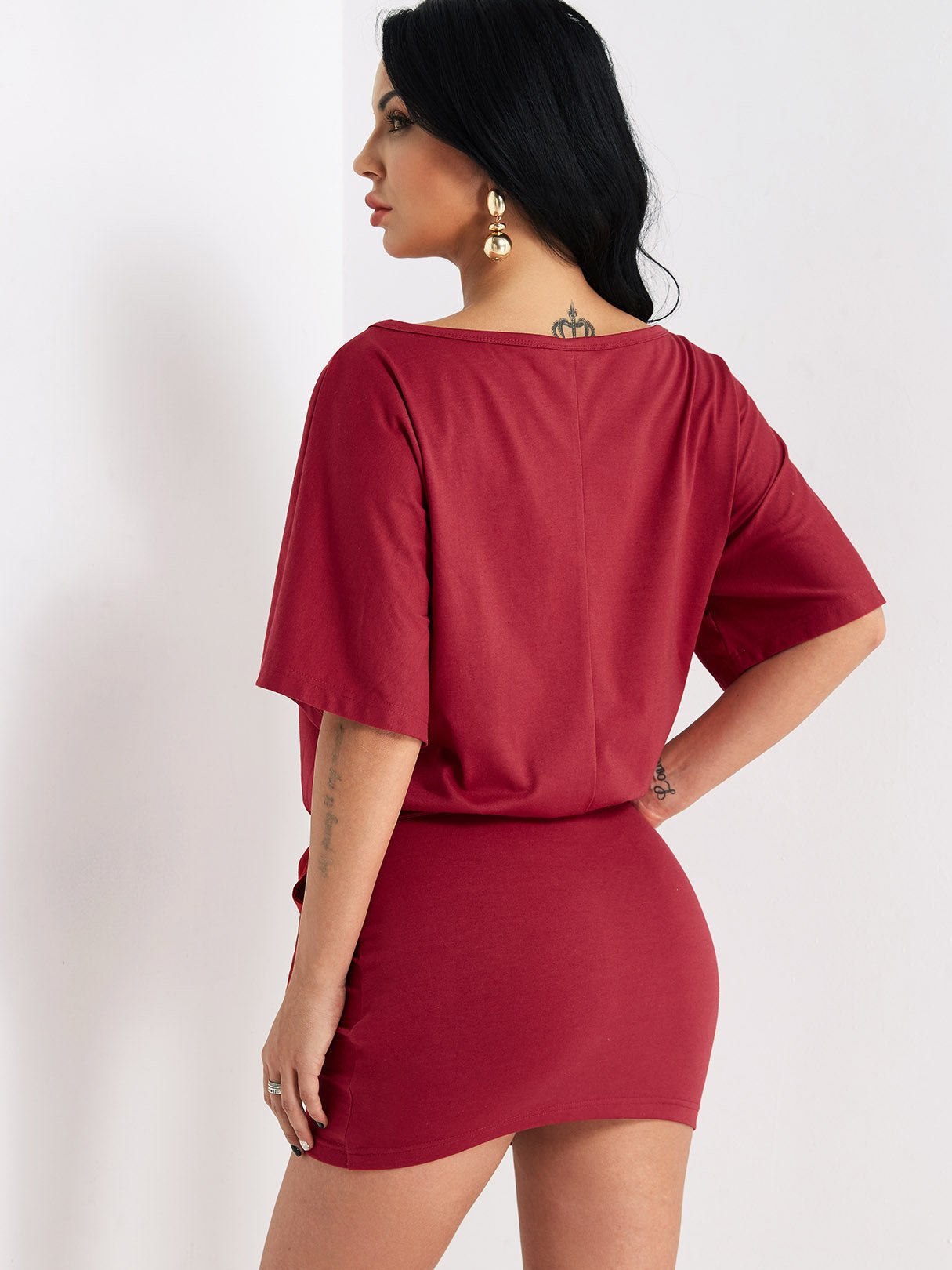 NEW FEELING Womens Burgundy Mini Dresses