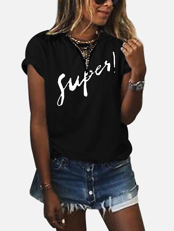 NEW FEELING Womens Black T-Shirts