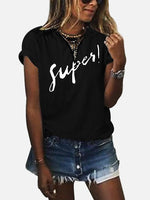 NEW FEELING Womens Black T-Shirts