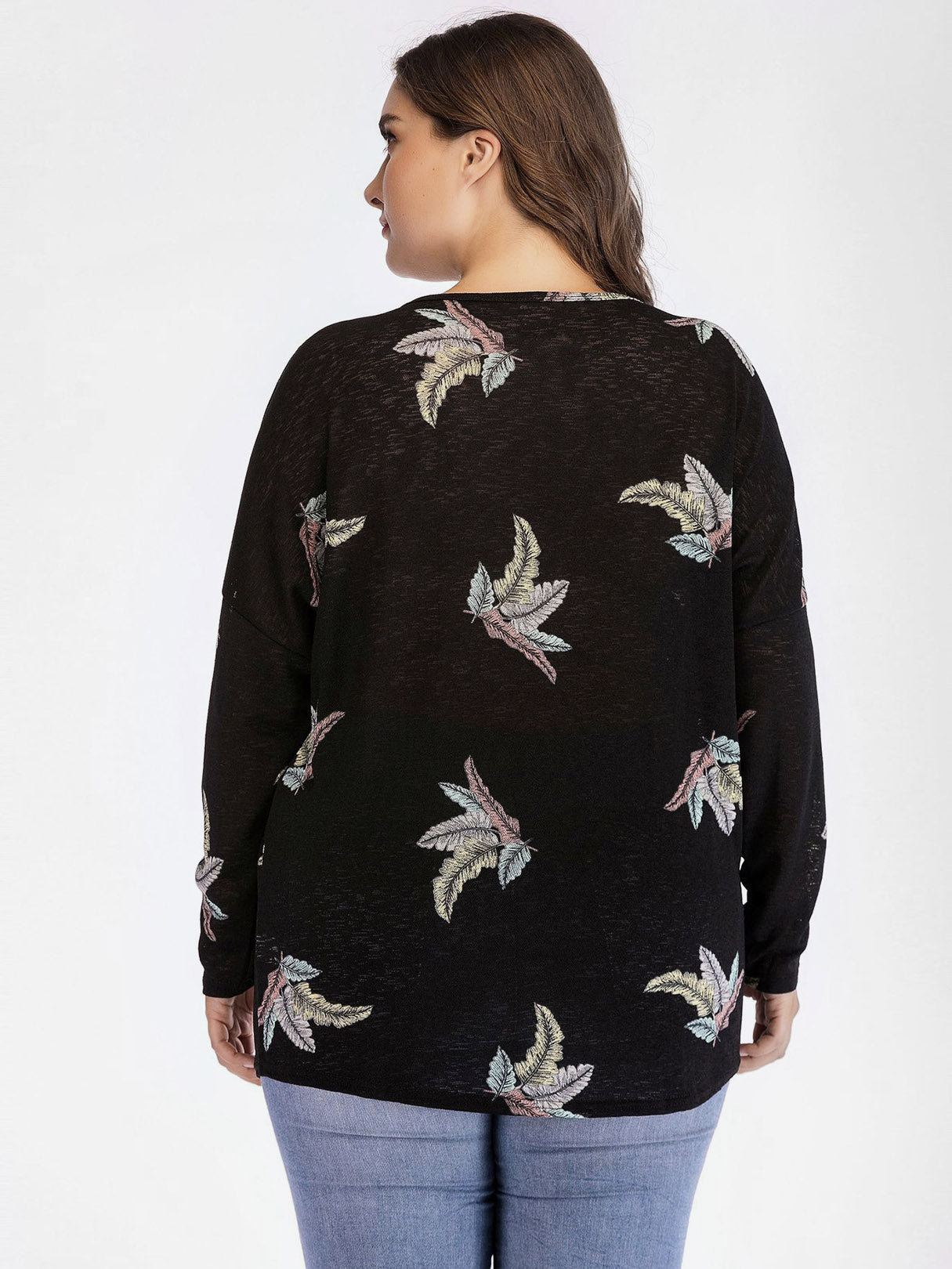 NEW FEELING Womens Black Plus Size Tops
