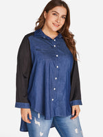 OEM Ladies Color Block Plus Size Tops