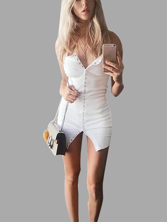 NEW FEELING Womens White Mini Dresses