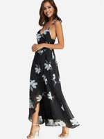OEM Ladies Black Floral Dresses