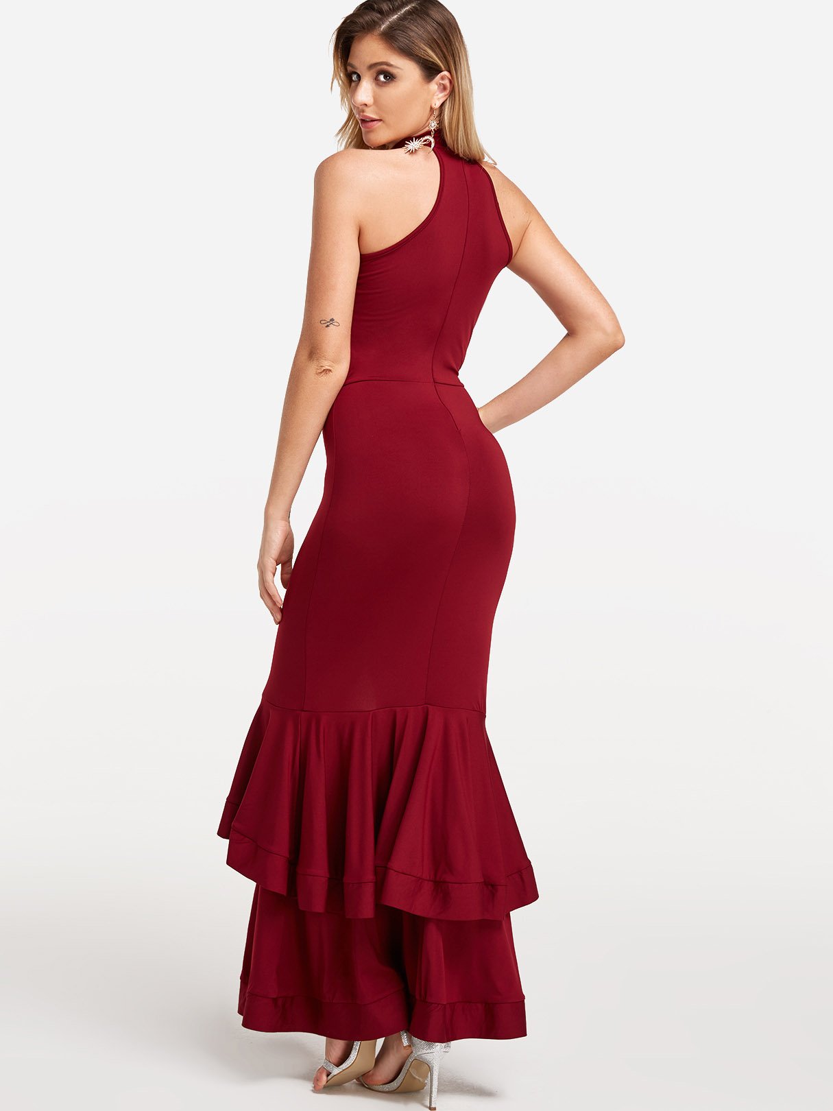 NEW FEELING Womens Burgundy Maxi Dresses