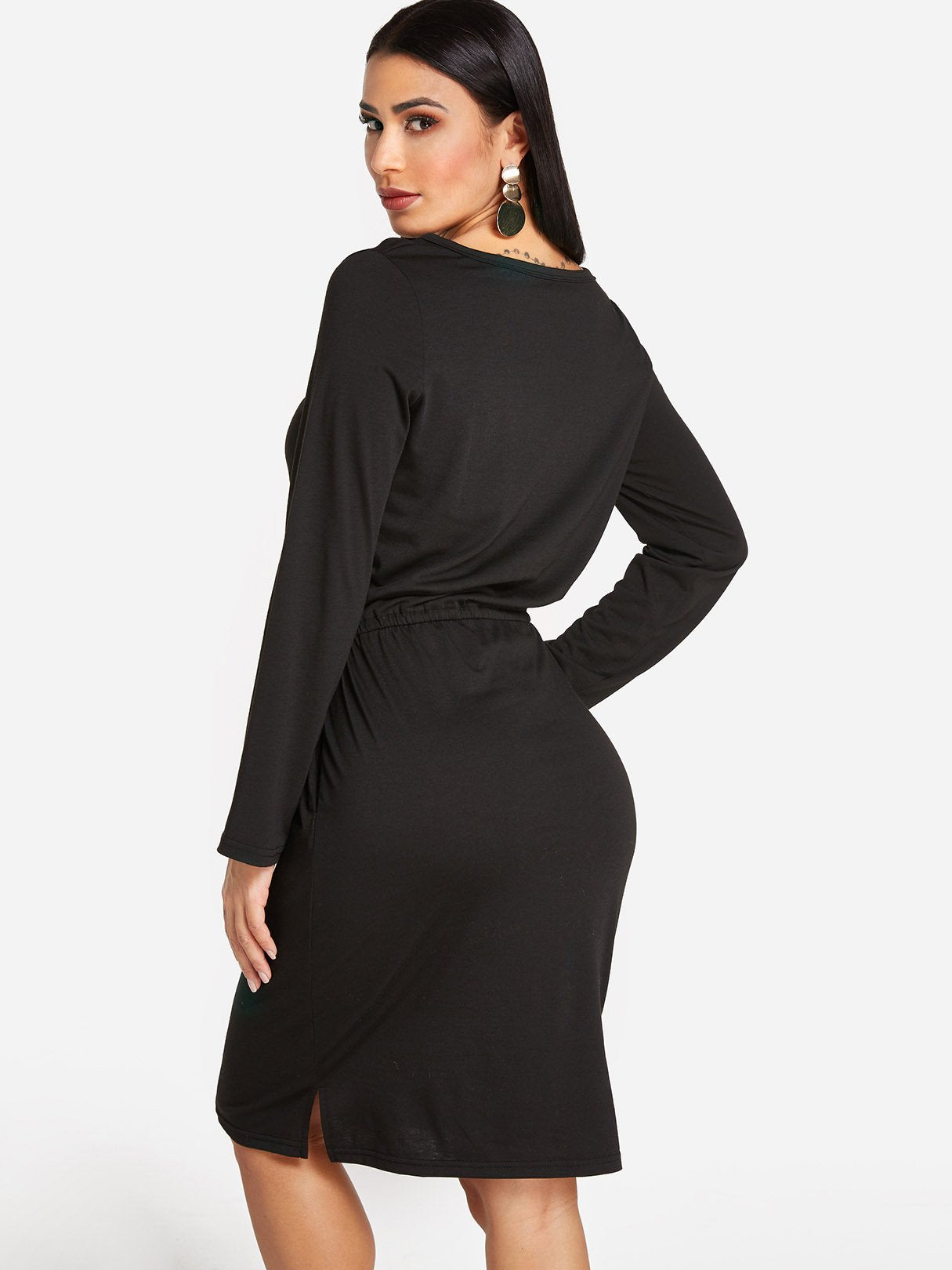 Custom Pink Long Sleeve Dress