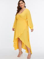 OEM Ladies Yellow Plus Size Dresses