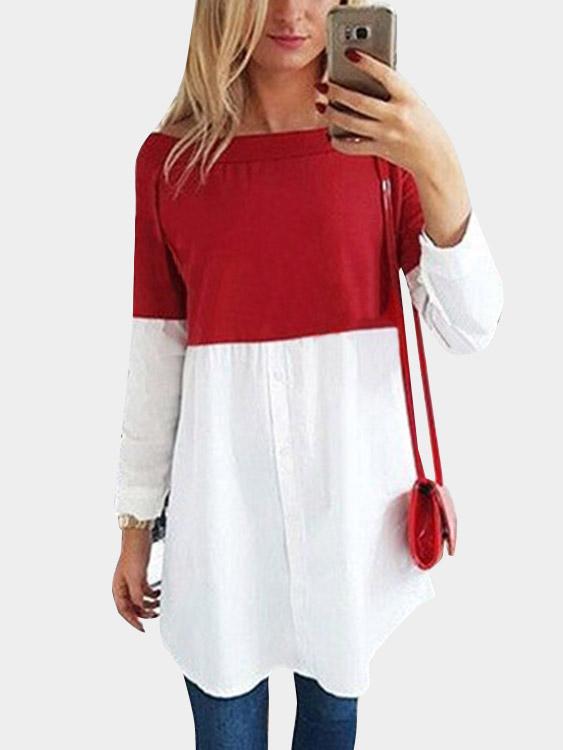 Wholesale Off The Shoulder Plain Long Sleeve T-Shirts