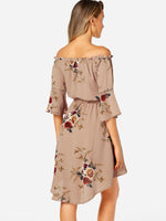 NEW FEELING Womens Apricot Floral Dresses