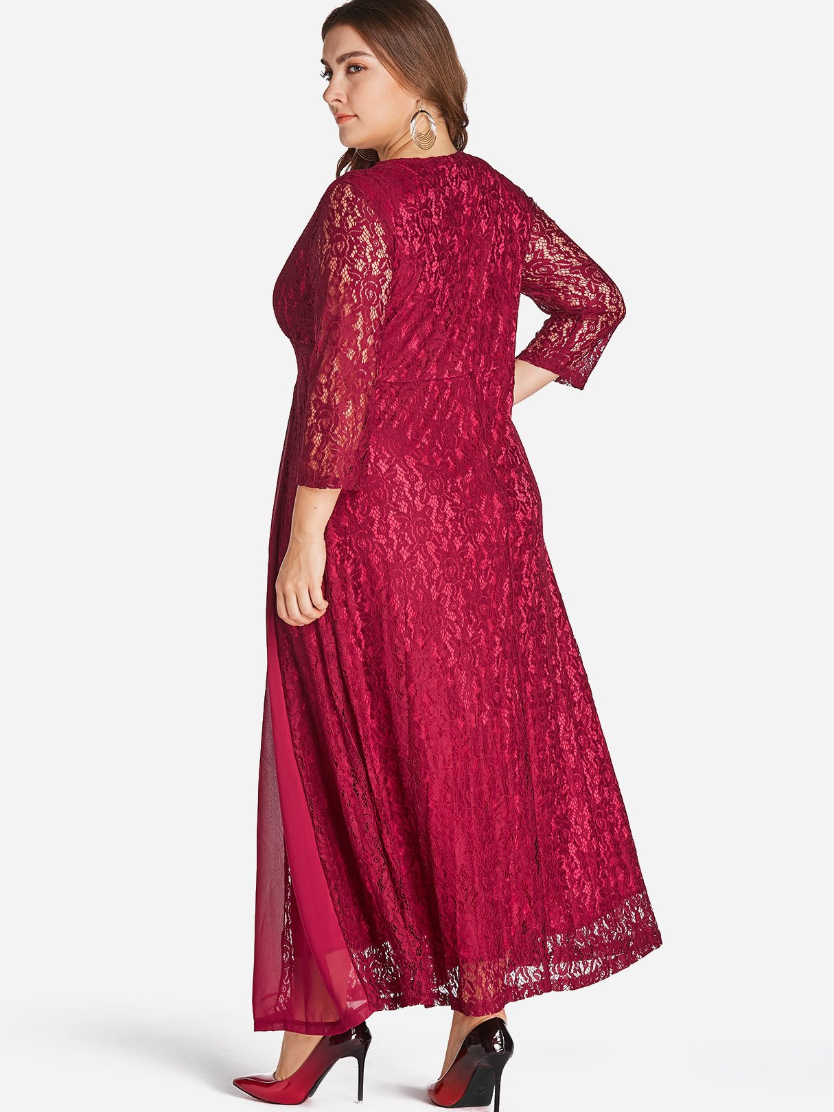 Custom Ladies V-Neck Plus Size Dress