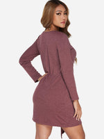 NEW FEELING Womens Burgundy Shirt Dresses
