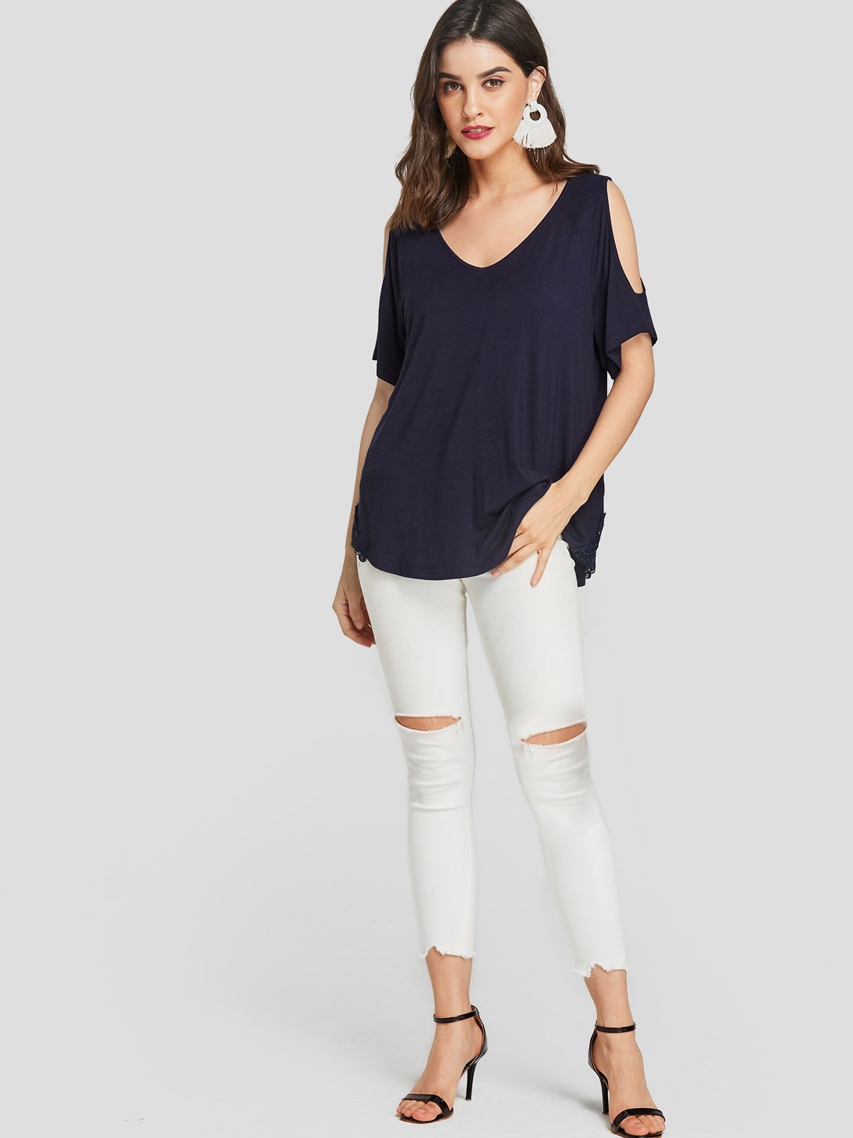 NEW FEELING Womens Navy T-Shirts