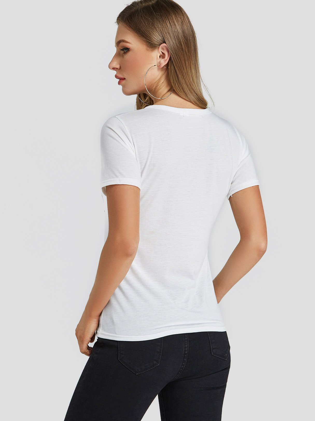 NEW FEELING Womens White T-Shirts