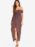 Custom Ladies Off The Shoulder Maxi Dresses