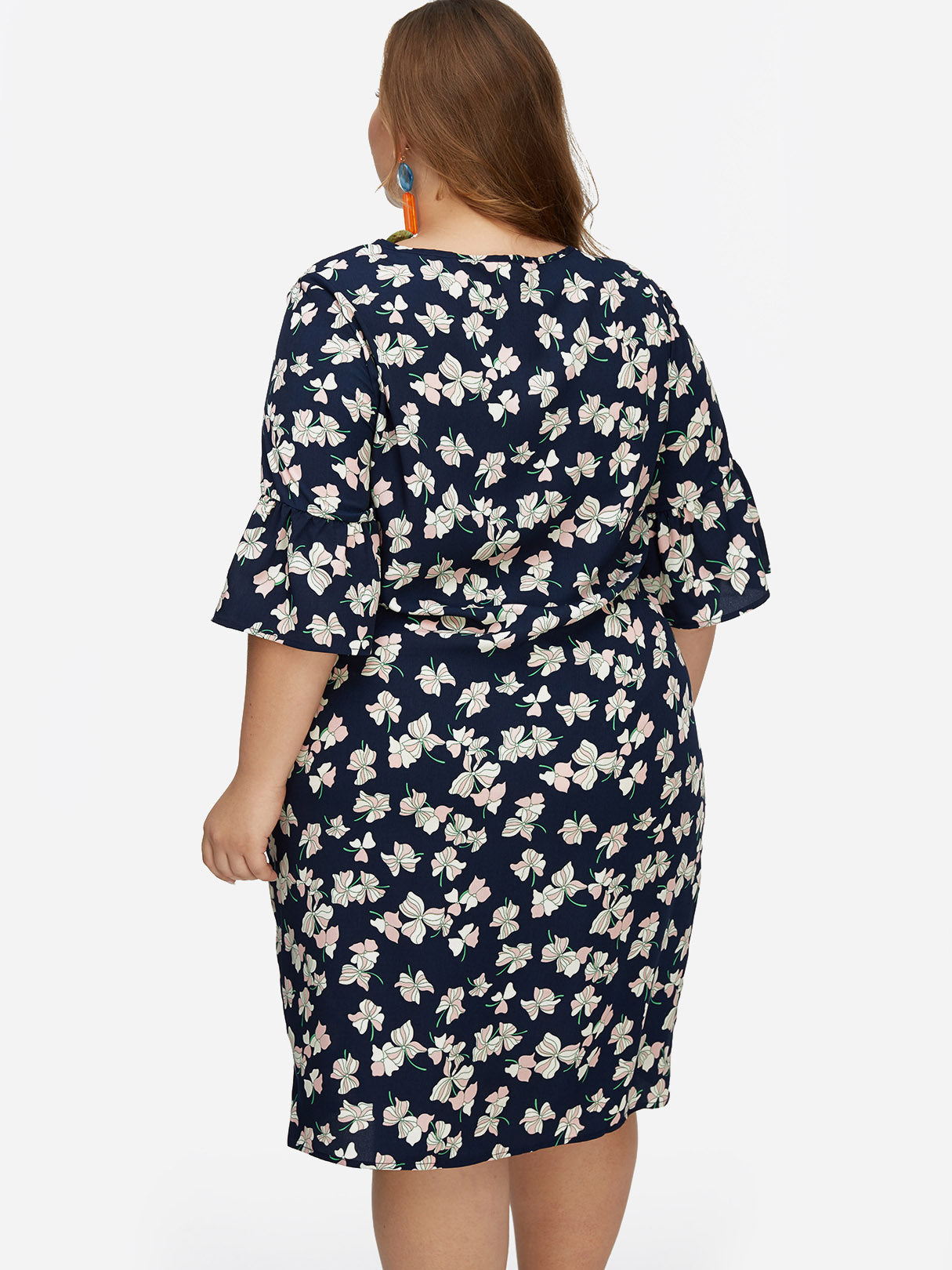 NEW FEELING Womens Navy Plus Size Dresses