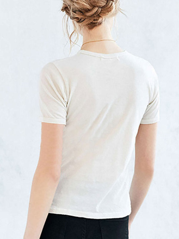 NEW FEELING Womens White T-Shirts