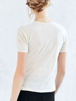 NEW FEELING Womens White T-Shirts