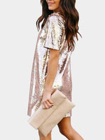 NEW FEELING Womens Gold Casual Dresses