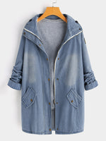 OEM Ladies Light Blue Plus Size Coats & Jackets
