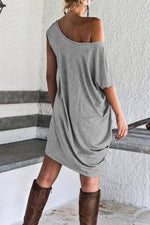NEW FEELING Womens Grey Shirt Dresses