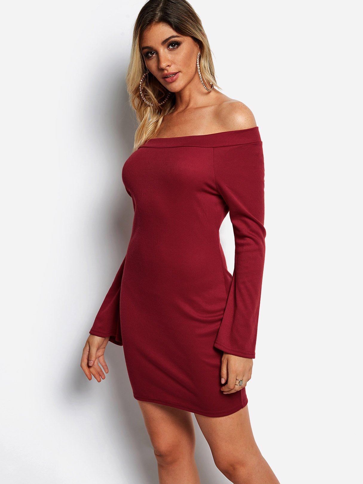 OEM Ladies Burgundy Mini Dresses