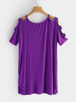 NEW FEELING Womens Purple T-Shirts