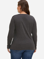 NEW FEELING Womens Grey Plus Size Tops
