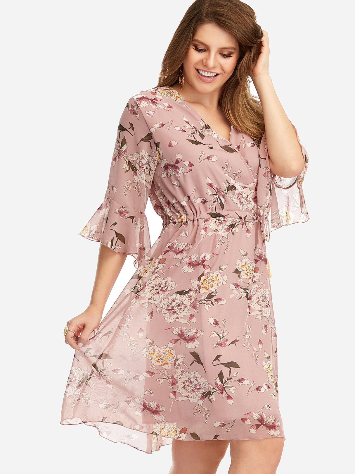 Custom Ladies V-Neck Plus Size Dresses
