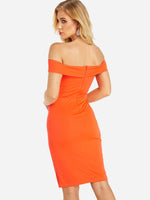 NEW FEELING Womens Orange Midi Dresses