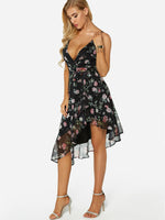 OEM Ladies Black Floral Dresses