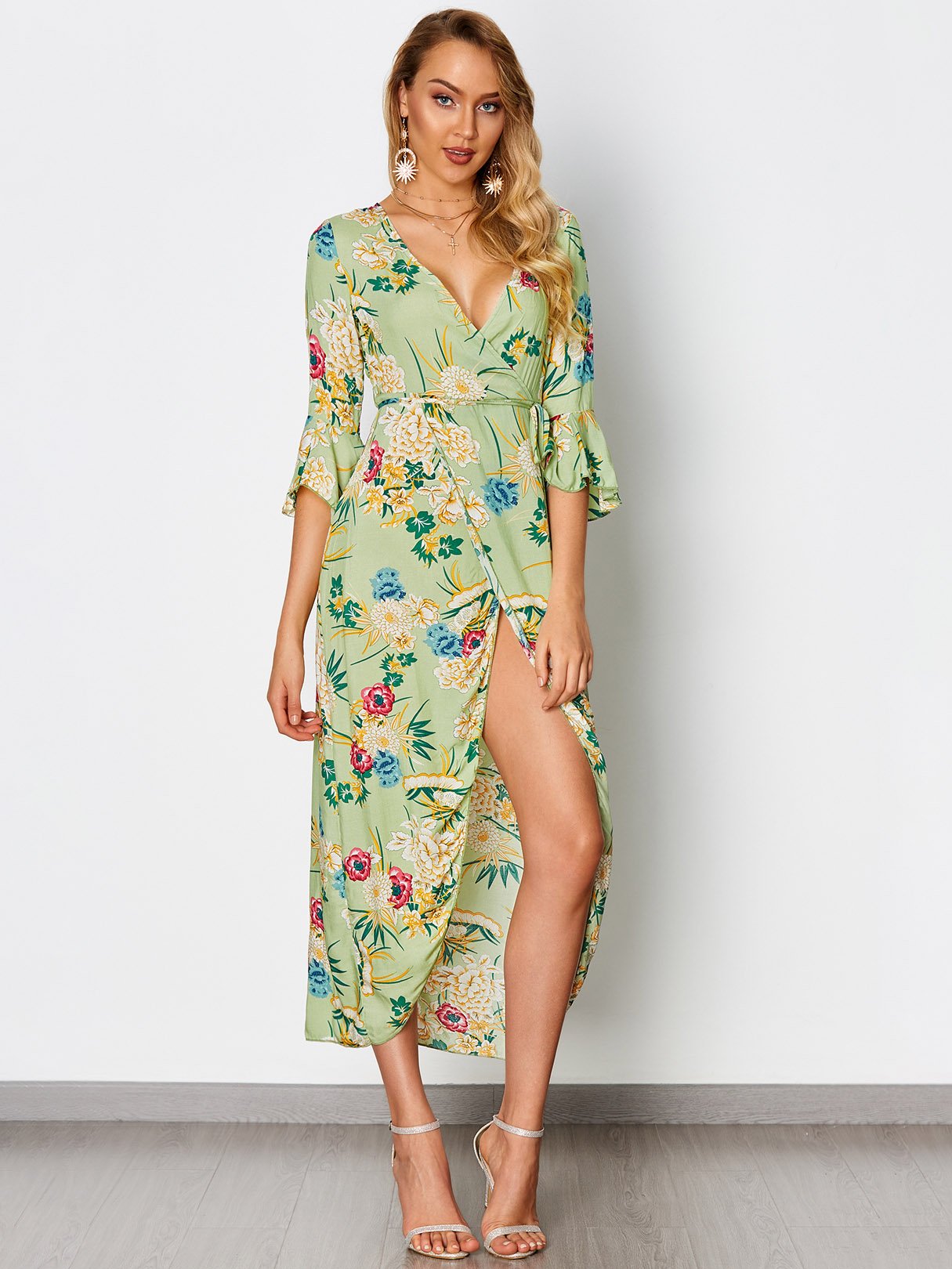 OEM Ladies Green Maxi Dresses