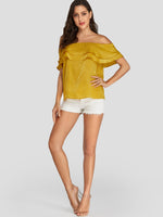NEW FEELING Womens Yellow Blouses