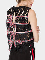 Wholesale Round Neck Lace Sleeveless Black Camis