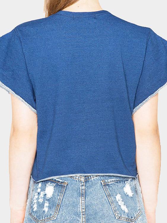 NEW FEELING Womens Blue T-Shirts