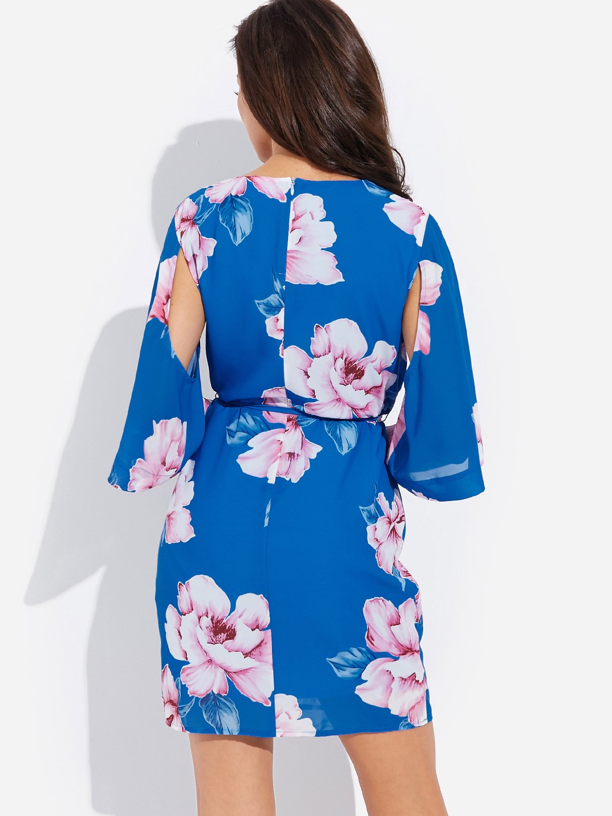 NEW FEELING Womens Blue Floral Dresses