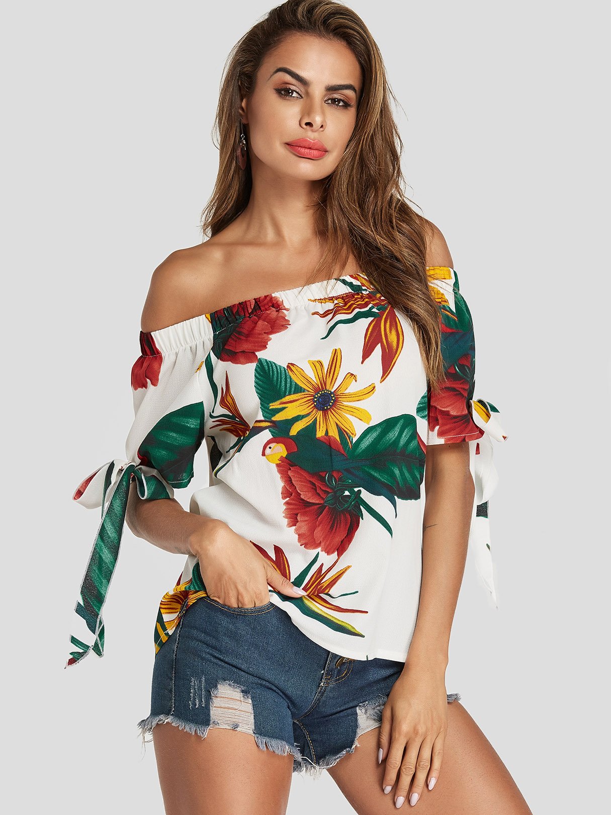 ODM Ladies Short Sleeve Blouses