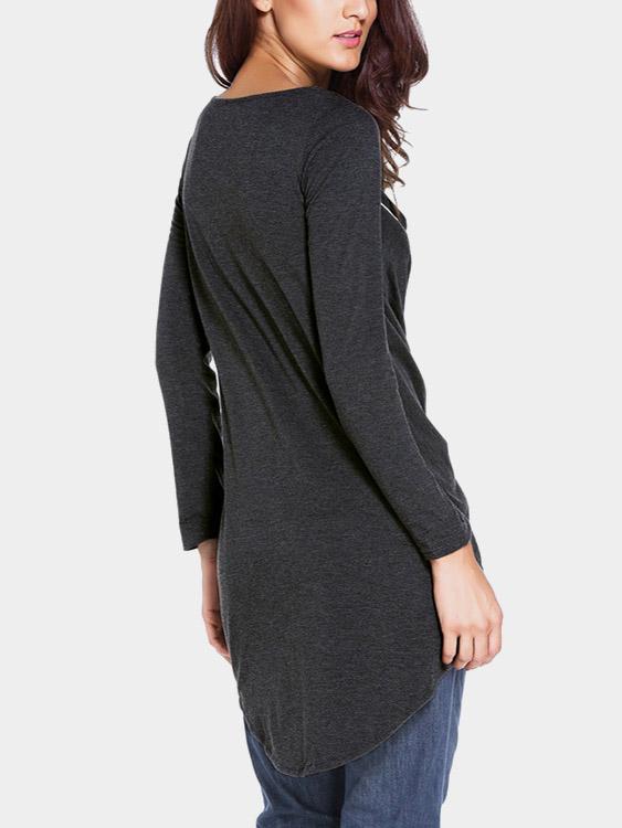 NEW FEELING Womens Dark Grey T-Shirts