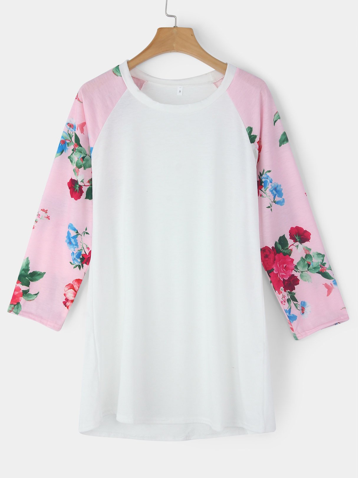 Wholesale Cozy Round Neck 3/4 Sleeve White Top