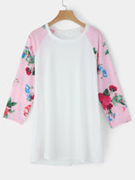 Wholesale Cozy Round Neck 3/4 Sleeve White Top