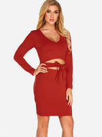 OEM ODM Womens Navy V-Neck Dresses