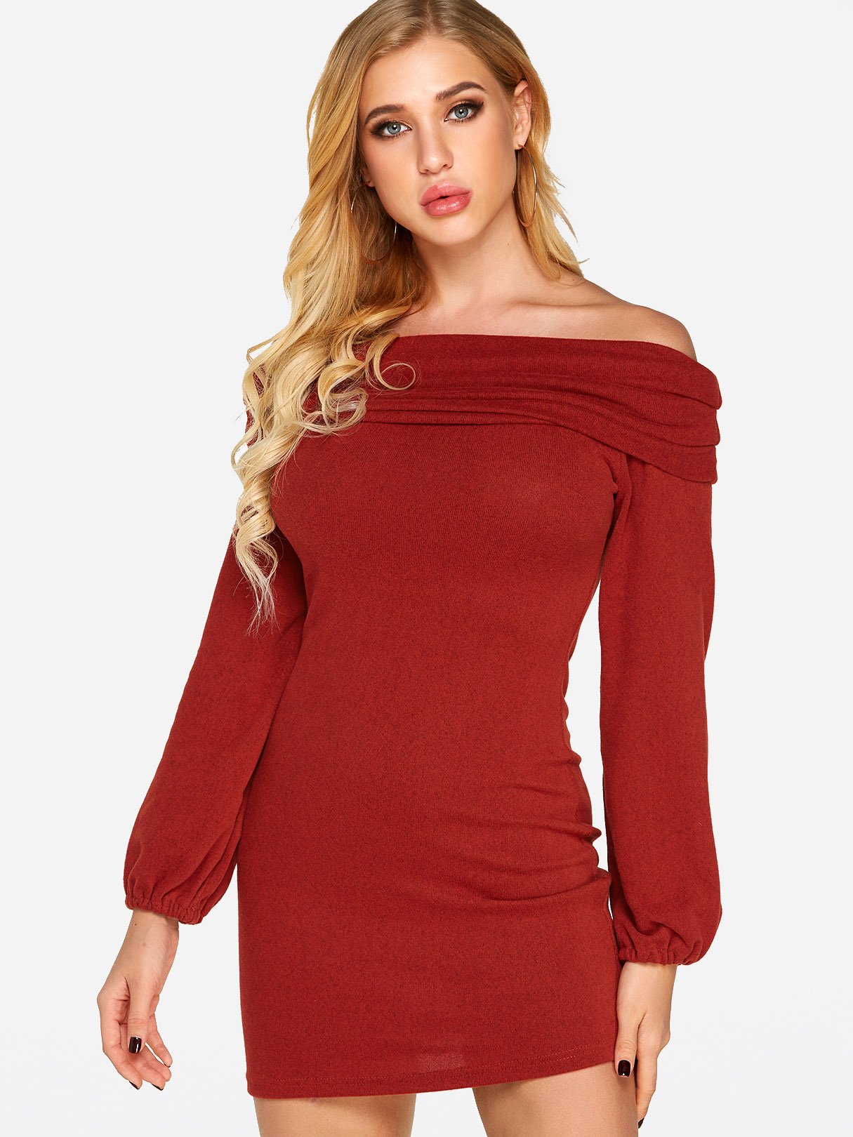 OEM Ladies Red Off The Shoulder Dresses