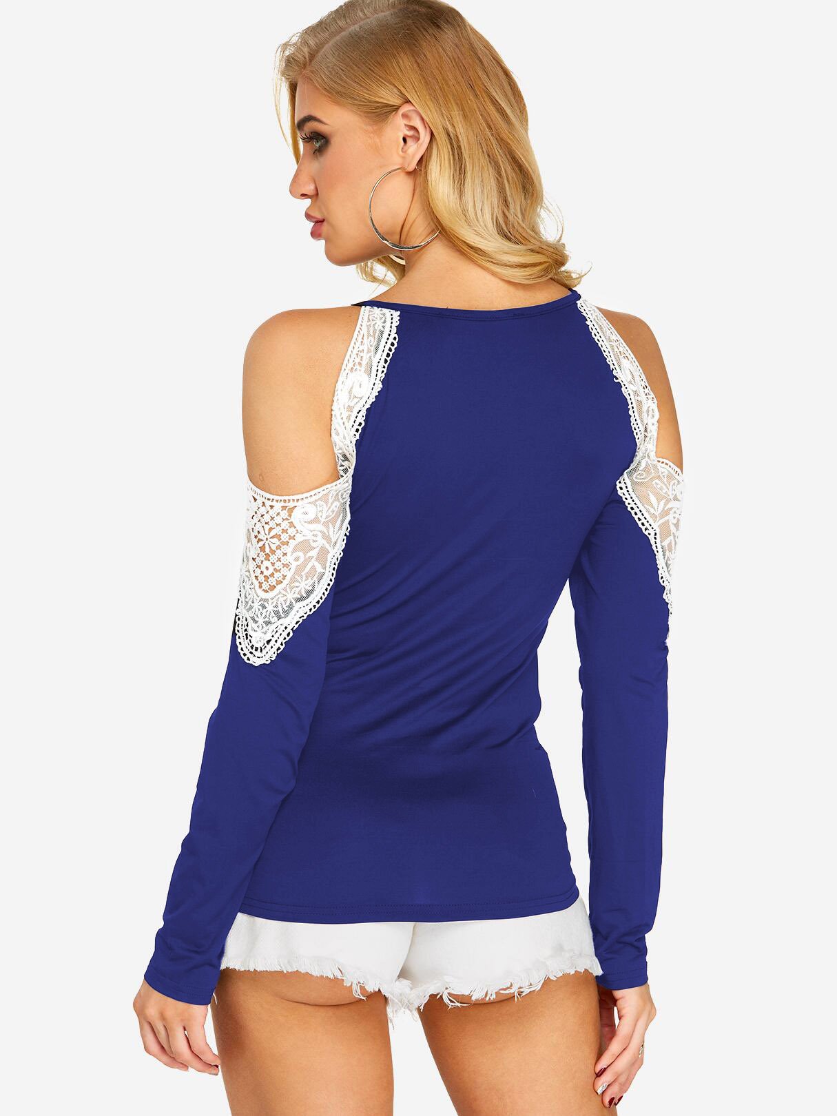 NEW FEELING Womens Dark Blue T-Shirts