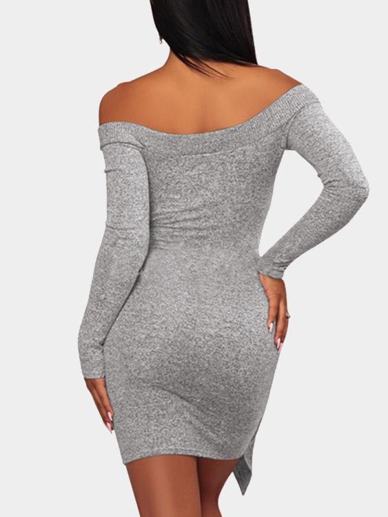 NEW FEELING Womens Light Grey Mini Dresses