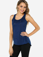 NEW FEELING Womens Navy Camis