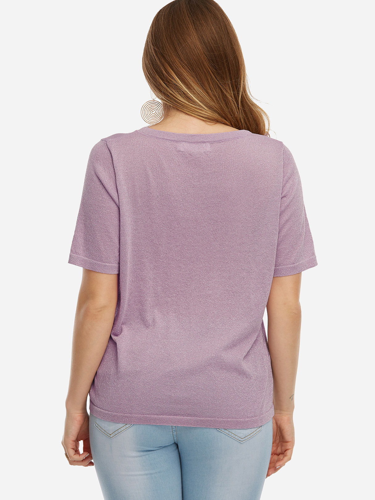 NEW FEELING Womens Purple Plus Size Tops